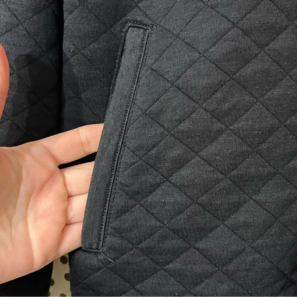 Marine Layer Corbet Black Cropped Quilted Bomber Jacket size Large - Picture 7 of 10